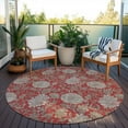 thumbnail image 6 of Addison Rugs Chantille Indoor/Outdoor Transitional Floral Red Washable Round Rug, 8' x 8', 6 of 6
