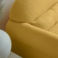 thumbnail image 6 of Modern Lambs Wool Fabric Loveseat with Lumbar Pillow, Upholstered 2 Seat Sofa with Back Arm Leg, Soft Couch for Living Room Balcony Nursery Bedroom, Yellow, 6 of 6