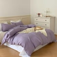 thumbnail image 5 of Simple&Opulence 100% Linen Duvet Cover Set with Washed-French Flax-3 Pieces Solid Color Basic Style Bedding Set-Breathable Soft Comforter Cover with 1 Pillowsham(Queen, Lilac), 5 of 7