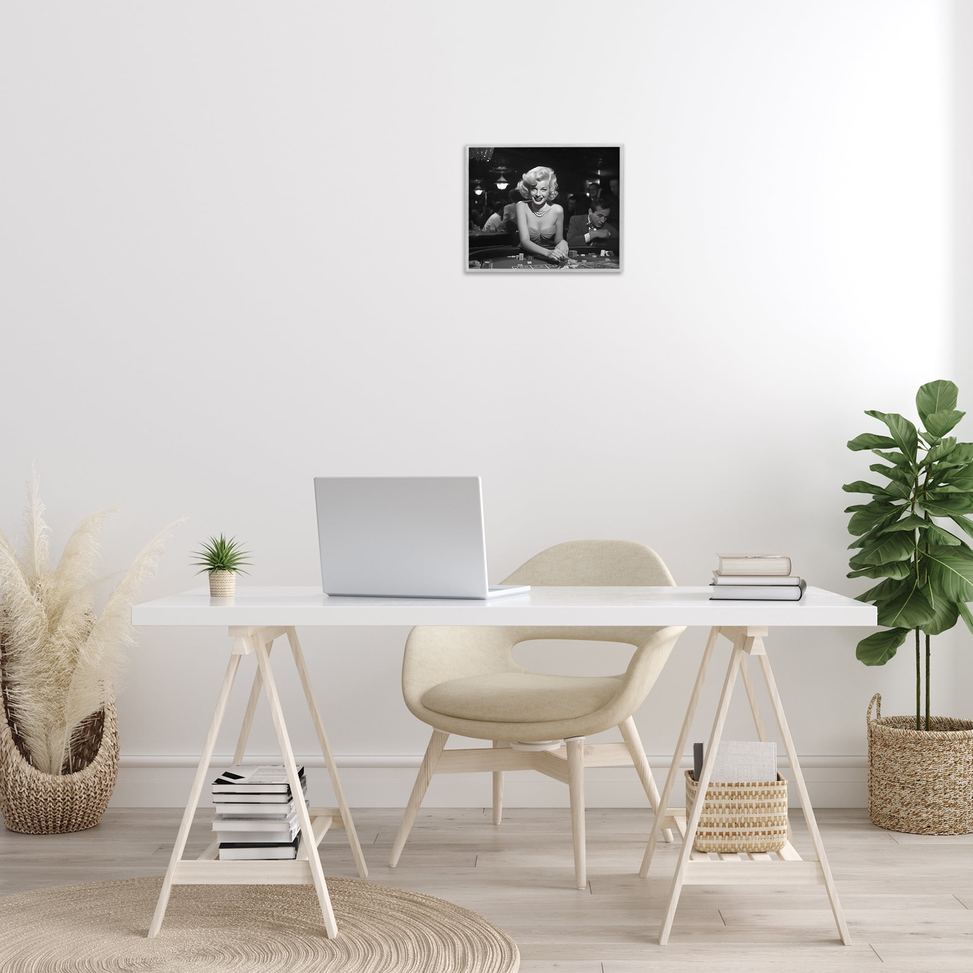 Stupell Industries Iconic Marilyn Portrait Novelty Photography Gray Framed Art Print Wall Art, 14 x 11
