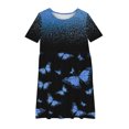 thumbnail image 3 of QIPOPIQ Robe d'Été pour Fille Art Van Gogh Impression 3D Col Rond Manches Courtes T-Shirt Robe Évasée Liquidation, 3 of 4