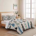 thumbnail image 5 of Quilts Full Size Bedding Set, Christmas Lightweight Quilted Comforter, Xmas Trees Snowflakes Plaid Polka Dots Beige Soft Reversible Bedspread Coverlet with Pillow Covers for All Season, 78" x 90", 5 of 9