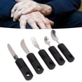 thumbnail image 4 of Adaptive Fork Spoons, Rubber Handle Professional 5pcs Stainless Steel Adaptive Utensils  For Home, 4 of 8