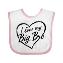 Inktastic I Love My Big Bro in Black Chalk Heart Boys or Girls Baby Bib