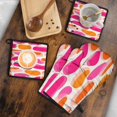 thumbnail image 5 of Red and Orange Modern Art Geometric Kitchen Oven Mitt and Pot Holder Sets 4 Pcs for Baking, Cooking and Grilling, Heat Resistant Up To 392 °F, 5 of 7