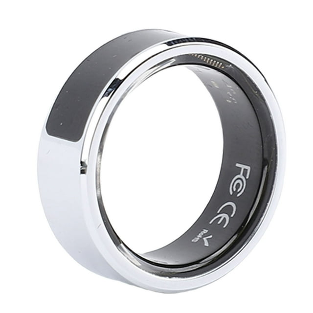 Smart Ring, Stainless Steel Fitness Tracker Ring Color Display Screen Water Proof with Charging Box for Daily Life Size 8 ID 17.7mm / 0.70in, Circumference 55.5mm / 2.19in,Size 9