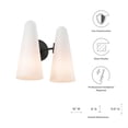 thumbnail image 6 of Modway Beacon 2-Light Wall Sconce in Opal Black, 6 of 7
