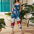 thumbnail image 4 of Iaqnaocc 4th of July Womens Jumpsuit Patriotic American Flag Stars Striped Sleeveless Jumpsuits Rompers Freedom Adjustable Strap Jumpsuits 1776-2026 Trendy Wide Leg Jumpers Blue S, 4 of 4