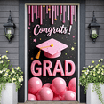 thumbnail image 6 of Pink Theme Graduation Banner Gold Decorative Grad Party Backdrop Pink Balloons Golden Stars Graduation Background for Graduation Party Graduation Ceremony Grad Photo Shoot, 6 of 9