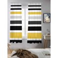 thumbnail image 5 of Yellow Black Stripe Curtains 72 Inch Length,Sheer Curtains for Bedroom Living Room Window Modern Abstract Art Coarse Striped Rod Pocket Drapes Kitchen Curtains Small Half Window 52"x72" 2 Panels, 5 of 6
