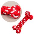 thumbnail image 1 of 1 pieza de cuerda para masticar tejida para perros, juguetes con forma de hueso, juguetes de nudo de algodón para cachorros, juego de entrenamiento combinado de cuerda para morder para limpieza de, 1 of 4