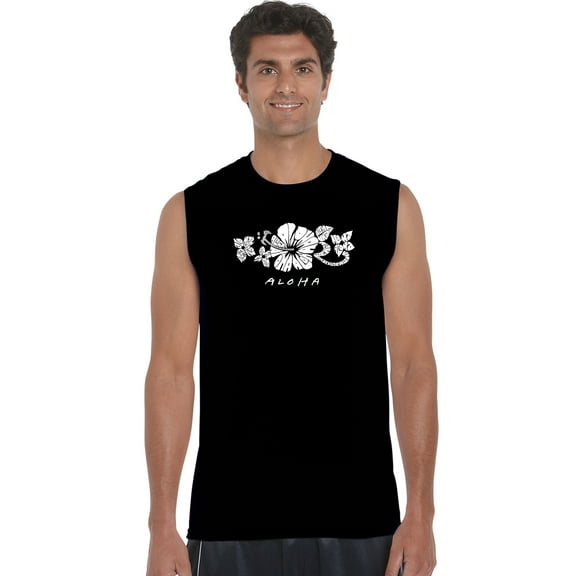 LA Pop Art Men's Word Art Sleeveless T-shirt - ALOHA