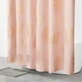 thumbnail image 3 of HIG Glitter Tropical Monstera Metallic Printed Shower Curtains for Bathroom, Peach Pink, 72"x72", 3 of 6