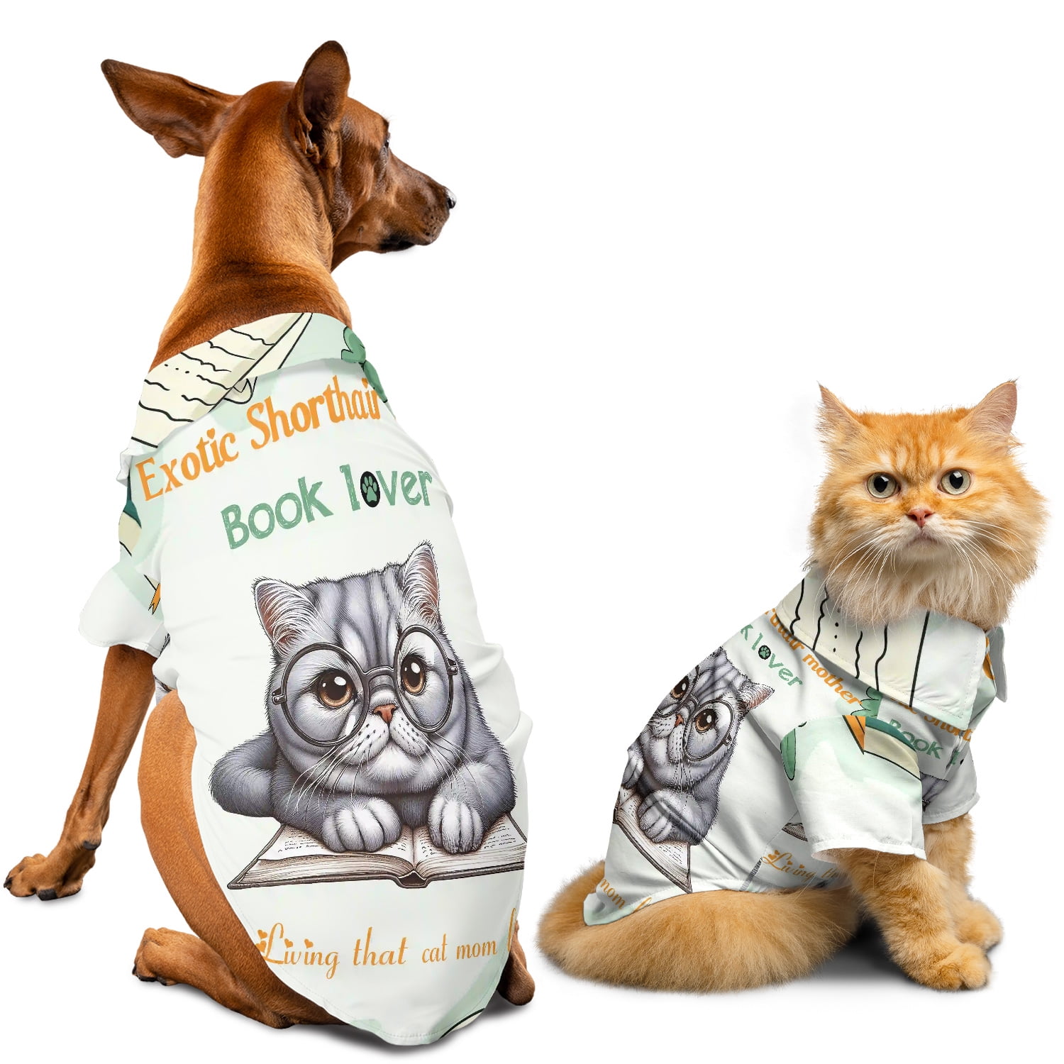 Exotic Shorthair Mother Book Lover Happy Mother s Day Hawaiian Summer Shirt for Small Medium Large Dog Cat Cat Lover Kitten Owner Gifts - 03004