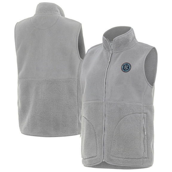 Women's-Antigua  Gray New York City FC Nostalgic Full-Zip Vest