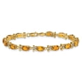 thumbnail image 3 of Auriga 14k Yellow Gold Floral Diamond and Citrine Bracelet 7inch for Women, 3 of 6
