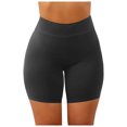 thumbnail image 2 of Audhol Biker Shorts Women! Women's Fashion Sports Solid Color Cycling Yoga Tights Stretch Pants Womens Shorts Black M, 2 of 6