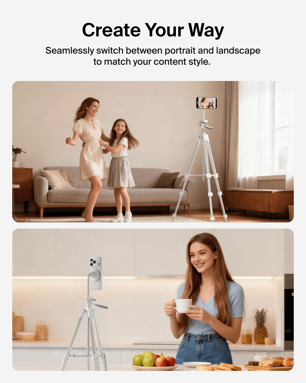 Belkin Stage Creator Kit w/ Tripod Stand, Magnetic Phone Mount, Dual Wireless Microphones - Portable Content & Vlogging Setup for iPhone, Android, TikTok, YouTube, Streaming, Instagram Creator