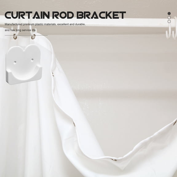 MEIBUTYUP Heavy Duty White Plastic Shower Curtain Rod Holder for Bathroom, and Easy to Install