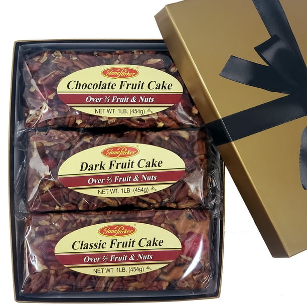 Jane Parker Fruitcake Triple Delight Fruit Cake Assortment, 3 Pound
