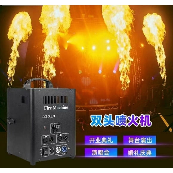 Double Head Flame Machine DMx High Flame Projector Fire Thrower DJ Stage Effect