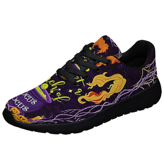 It's A Bunch Of Hocus Pocus Witch Pumpkin Halloween Shoes Sneakers Black Size 3.5