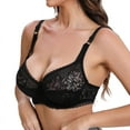 thumbnail image 5 of Lovskoo Womens Bra Lace Underwire Comfort Bra Thin Breathable Adjustable No Padded For Everyday Wear Black, 5 of 8
