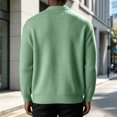 thumbnail image 5 of Mens Full Zip Cardigan Sweater Casual Mock Neck Ribbed Knitted Winter Chunky Sweaters, M, 5 of 5