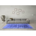 thumbnail image 3 of Ahgly Company Machine Washable Indoor Rectangle Oriental Blue Industrial Area Rugs, 6' x 9', 3 of 4