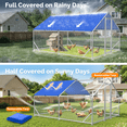 thumbnail image 5 of Sino Luban Metal Large Chicken Coop Run for 20 Chickens/Ducks, Chicken Runs for Yard with Waterproof Cover, Chicken Enclosure Pen Outdoor, Walk-in Poultry Cage (Upgrade Top & Corner Support Brace), 5 of 8