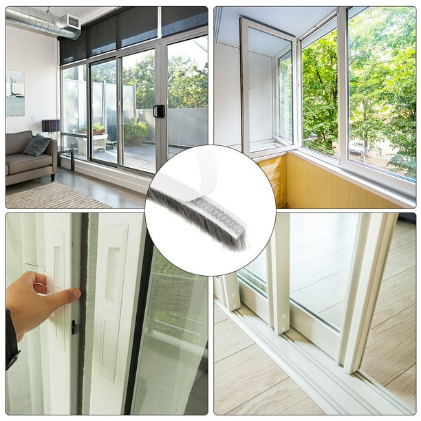 Uxcell Brush Weather Stripping Adhesive Felt Door Seal Strip 197inch L X0 35inch W White Com Uxcell Brush Weather Stripping Adhesive, Pile Weatherstripping Sliding Glass Door