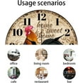 thumbnail image 3 of 12inch Rooster Vintage Wall Clock Silent Wooden Wall Clock Round Digital Wall Clock Battery Operated Clock for Home Decor Living Room Kitchen Office, 3 of 9
