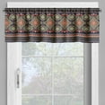 thumbnail image 2 of Ambesonne Ethnic Valance Pack of 2, Floral Geometric Shapes, 54"X12", Indigo Scarlet, 2 of 5