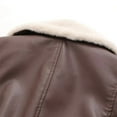 thumbnail image 4 of Feancey Womens Cropped Faux Leather Jackets Casual Zipper Fuzzy Shearling Fleece Coats Warm Thick Bomber Jacket Outerwear Coffee M, 4 of 8
