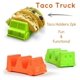 thumbnail image 5 of Juego de 2 soportes para tacos, placa colorida para tacos, bandeja para tacos con forma de coche, soporte para conchas de tacos para fiestas, capacidad para 2 tacos cada uno, muy resistente ER, 5 of 7