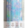 thumbnail image 5 of Blue Pink Mshroom Sheer Curtains 54 Inch Length 2 Panels Set, Contemporary Botanical Butterfly Art Voile Window Treatment Rod Pocket Short Kitchen Curtains Drapes for Bedroom 52"x54"x2, 5 of 7