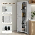 thumbnail image 6 of HOMCOM 72" Freestanding Kitchen Pantry Cabinet, Farmhouse Tall Storage Cabinet with 4 Door Cabinets and Adjustable Shelves for Dining Room, White, 6 of 9