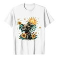 thumbnail image 6 of GEWSEY Sunflower Shirts for Women Funny Tshirts Graphic Tees Patriotic Shirts Cute Summer Athletic Tops Casual Women's Clothing (White, S), 6 of 6