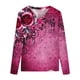 thumbnail image 4 of Blusa de camiseta estampada de manga larga cómoda con cuello en V informal a la moda para mujer Pompotops  FGAJ7425, 4 of 4