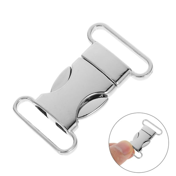 PTOOTP Dog Collar Clips Metal Release Buckles Silver Zinc Alloy 5Pcs