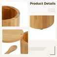 thumbnail image 3 of Salt Box with Lid, Wood Salt Jar with Spoon, Natural Wood Finish, Round Spice Container for Kitchen, Picnic, Restaurant Use, Great for Bath Salts and Seasonings, 3 of 5