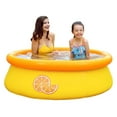 thumbnail image 5 of YfulYde Sun Club 17789 5 Foot x 16.5 Inch 1 to 2 Person Capacity Orange 3D Kids above Ground Inflatable Outdoor Backyard Kiddie Swimming Pool, 2 Pack, 5 of 6