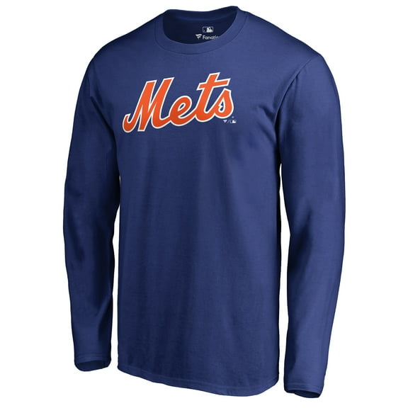 Men's Royal New York Mets Team Wordmark Long Sleeve T-Shirt