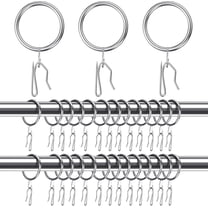 1 in Metal Drapery Curtain Rings with Pin Hooks for Window Door Shower (Set of 40)