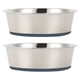 thumbnail image 1 of Paquete de 2 cuencos de acero inoxidable para perros, cuencos de metal antideslizantes con base de goma, cuencos básicos para comida y agua., 1 of 5