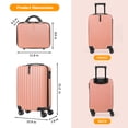 thumbnail image 6 of Luggage Waterproof Trolley Case with Hidden Hooks Spinner Luggage with Cosmetic Case (20 inch + 14 inch) Rose Gold, 6 of 9