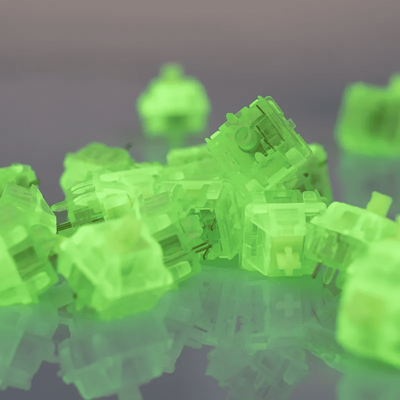 GATERON Luciola Linear Keyboard Switches, Glow-in-the-Dark Luminescent, Pre-Lubed POM Stem 5-Pin 22mm Dual-Stage Spring Mechanical Switches for MX Mechanical Keyboards (35PCS)