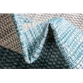 thumbnail image 4 of Unique Loom Outdoor Striped Collection Area Rug - Distressed Stripe (7' 1" x 10' Rectangle Light Aqua/Gray), 4 of 7