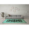 thumbnail image 3 of Ahgly Company Indoor Rectangle Oriental Turquoise Blue Industrial Area Rugs, 8' x 12', 3 of 4