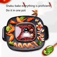 thumbnail image 4 of Electric Hot Pot and BBQ Grill, Hot Pot BBQ Integrated Electric Grill Hot Pot, 2 in 1 Versatile Non-Stick Frying Pan, Electric Barbecue Table Top Grill Hot Plate, 4 of 7